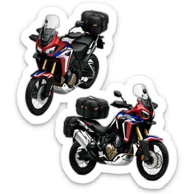 Honda africa twin negra conduce pareja sticker
