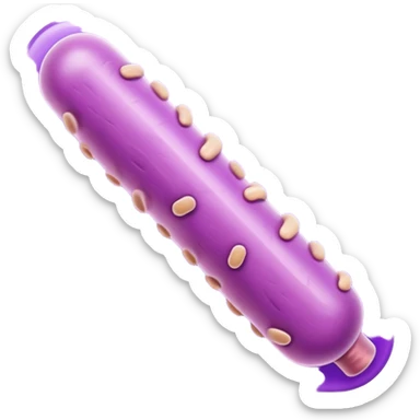 Multiple Lactobacillus bacteria emojis, thick rod shape, purple, soft fibrous texture, clean ingredient icon style
 sticker