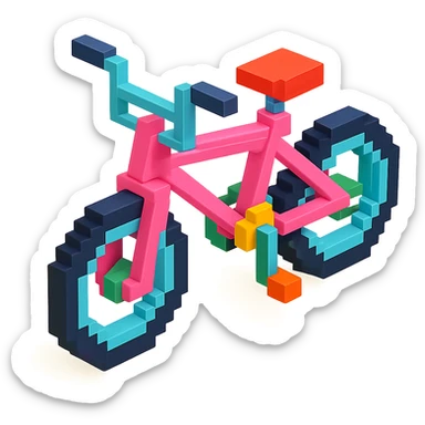 розовый велосипед BMX, no background sticker