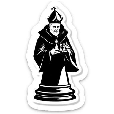 black bishop captured on a chessboard sticker