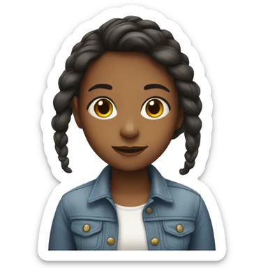 a girl on white backdrop sticker