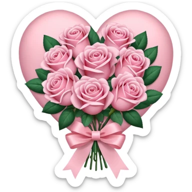 soft pink bouquet with heart accent sticker