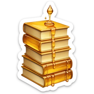 Stack of books made out of honey  sticker