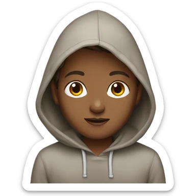 brown hair with hoodie  sticker