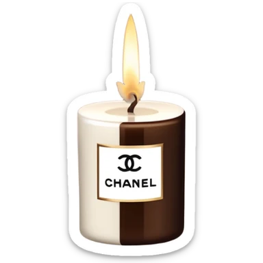 Dark Brown and white Chanel Candle sticker