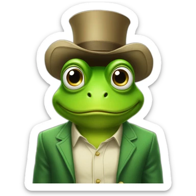 Grenouille avec un chapeau champion sticker