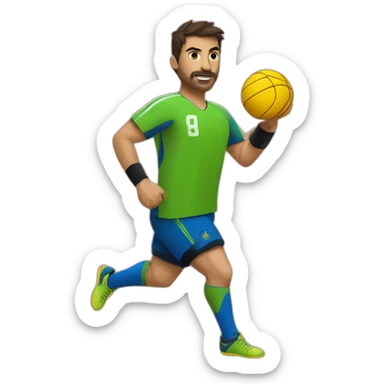 nen que juga a handbol sticker