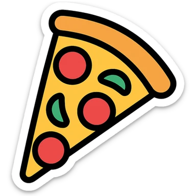 colored slice of pizza icon sticker