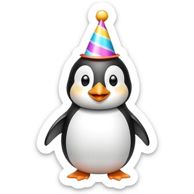 happy birthday penguin sticker