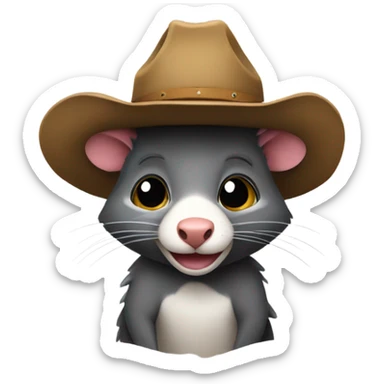 Possum with cowboy hat  sticker