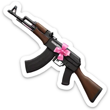 Ak47 with pink bow on it  sticker