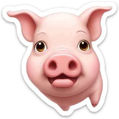 pig with a face in love sticker