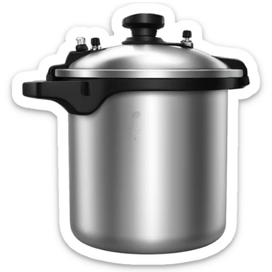 Stainless steel pressure pot, with black gights, lid with 3 clamps on the cover,  on the knob sticker