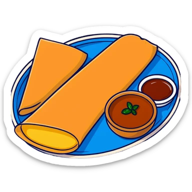 masala dosa with potato filling and chutney sticker