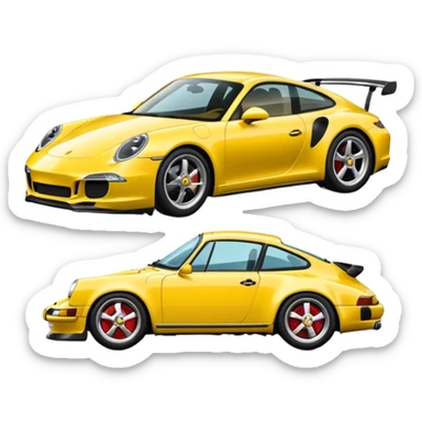 Yellow Porsche 911 sticker