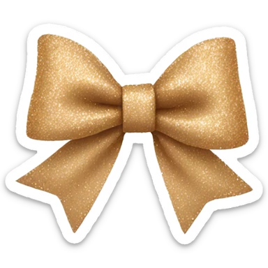 Beige Glitter bow sticker