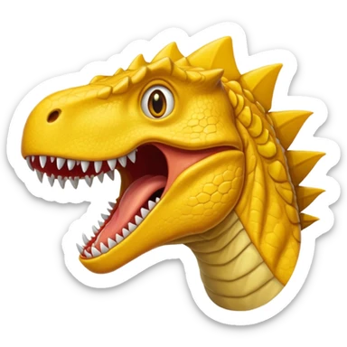 yellow dinosaur, roaring sticker