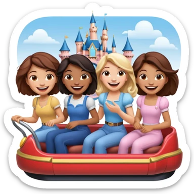 quatro chicas montadas en una atraccion de Disney paris sticker