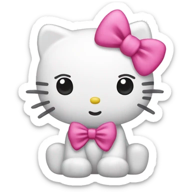 Hello kitty with pink bow sticker