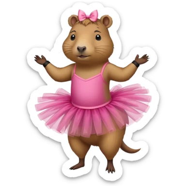 Capybara doing ballet  sticker