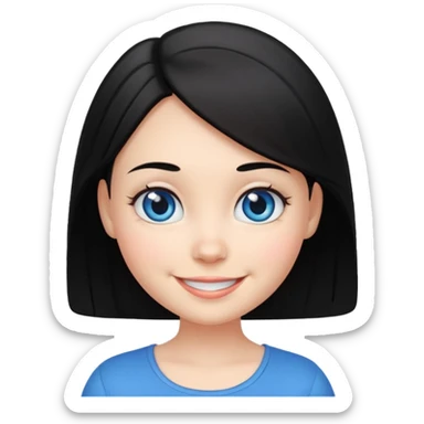 very big head and small body proportion female cartoon sticker