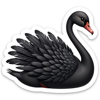 Shining black swan sticker