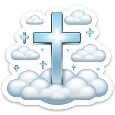 Make a emoji of a floating cross in the sky sticker