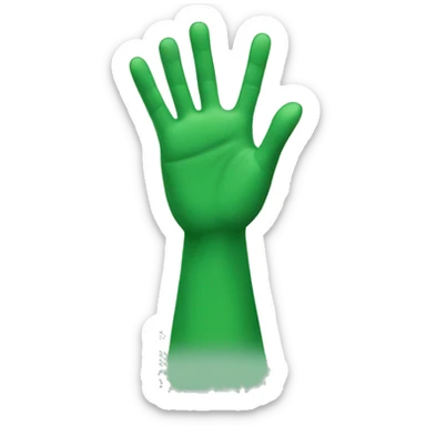 green raised hands sticker