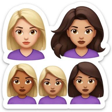 macho girl, different ones, different faces sticker