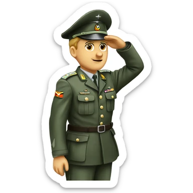 german army man saluting sticker