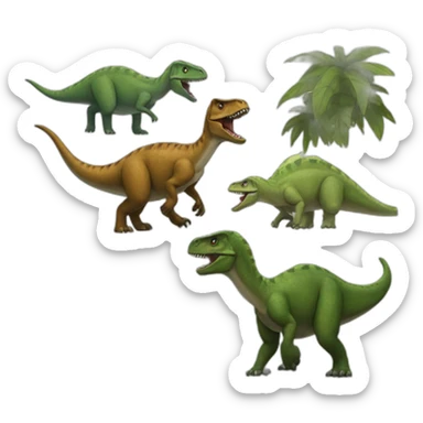 hunting-dinosaurs sticker