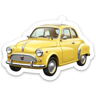 light yellow small retro car sticker