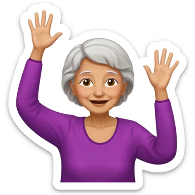 Old lady hands up raise the roof dancing  like she doesn’t care  sticker