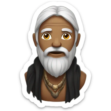 Indian druid with a beard wearing a black shawl sticker