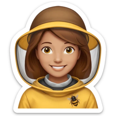 female bee keepers with brown hair sticker