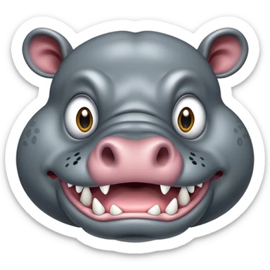 angry hippopotomas sticker