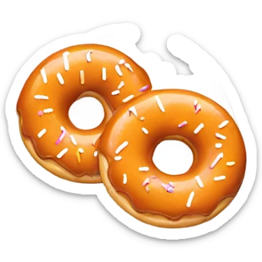 orange glazed donut white sprinkled sticker