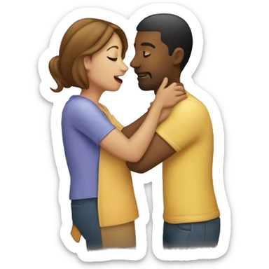 A woman kissing a man’s elbow  sticker
