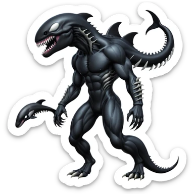  Venom-Xenomorph-Orca-hybrid-fantasy-creature (full body) sticker