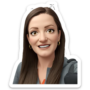 smiling girl with glasses sticker