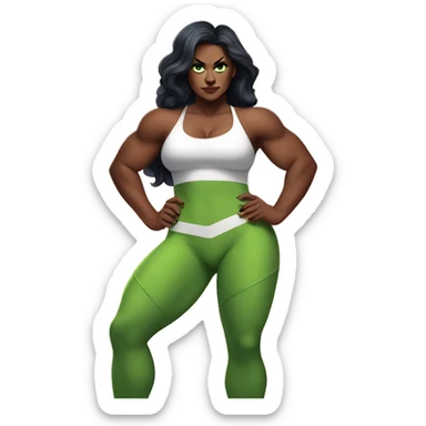 Curvy She Hulk in love wearing gym outfit  sticker