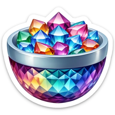 a bowl of colorful blinged crystal sticker