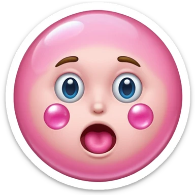 star face blowing pink bubble gum sticker