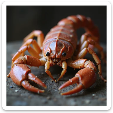 red scorpion, realistic style, detailed texture, naturalistic lighting, lifelike, close-up, realistic details sticker