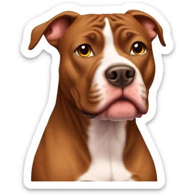 Brown Pitbull sitting sticker