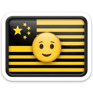 Create 2 yellow lined and 1 black lined flag emoji and put black line between yellow lines sticker