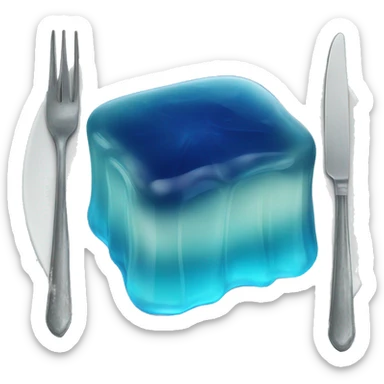 square blue jelly slab on plate sticker