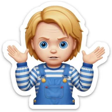 chucky shrugging sticker