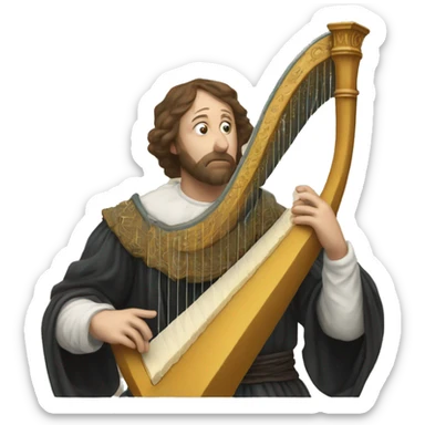 Petrarch playing the harp sticker