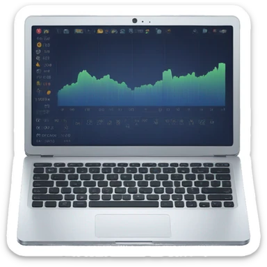 Laptop screen with metrics sticker